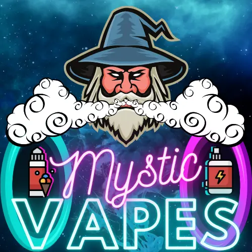 Logo Mystic Vapes colorat neon